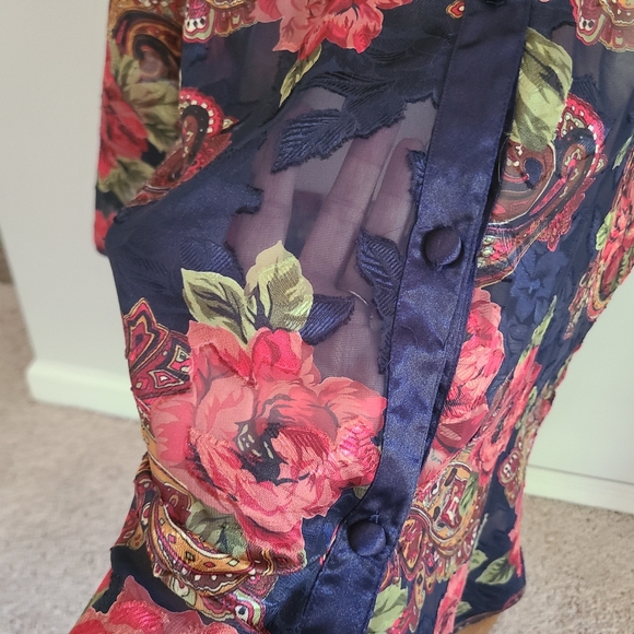 Victoria’s Secret Nightgown Size M L Vintage Gold Label Pajama Top Sheer Kimono - Picture 3 of 15